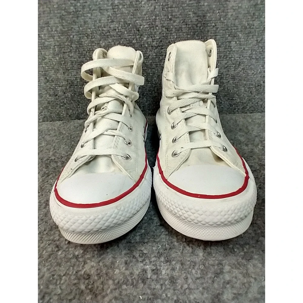 Converse Chuck Taylor All Star High Top White Canvas Kids Junior Shoes 671108C 4